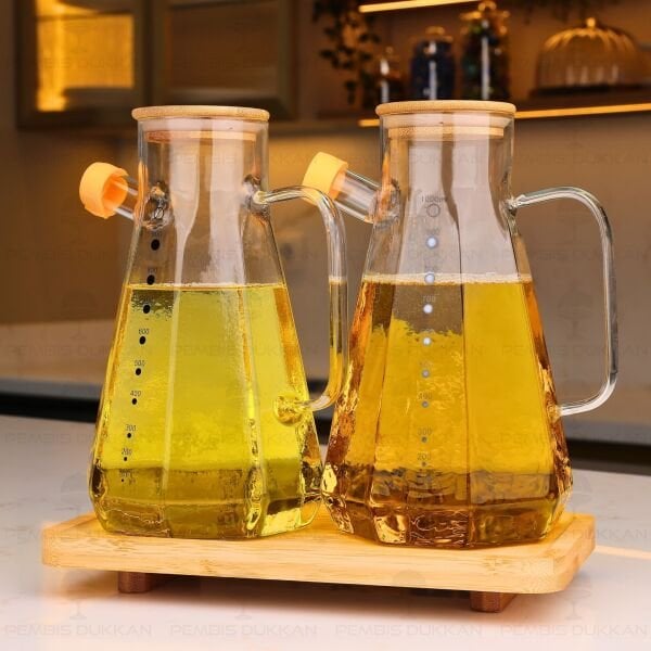 BAMBU ALTLIKLI, 2Lİ KÖŞELİ BAMBU YAĞDANLIK SET (GLA012 + 8B31)