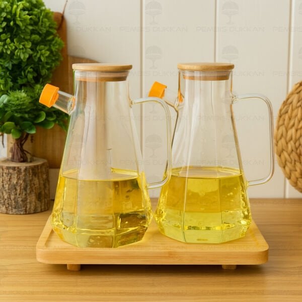 BAMBU ALTLIKLI, 2Lİ KÖŞELİ BAMBU YAĞDANLIK SET (GLA012 + 8B31)