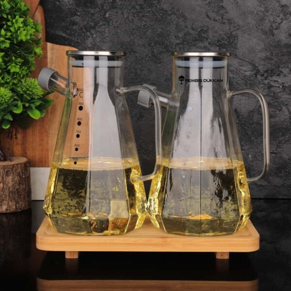 2 ADET METAL KAPAKLI YAĞDANLIK GLA 018 + 8B31 ALT BAMBU SET NO 15