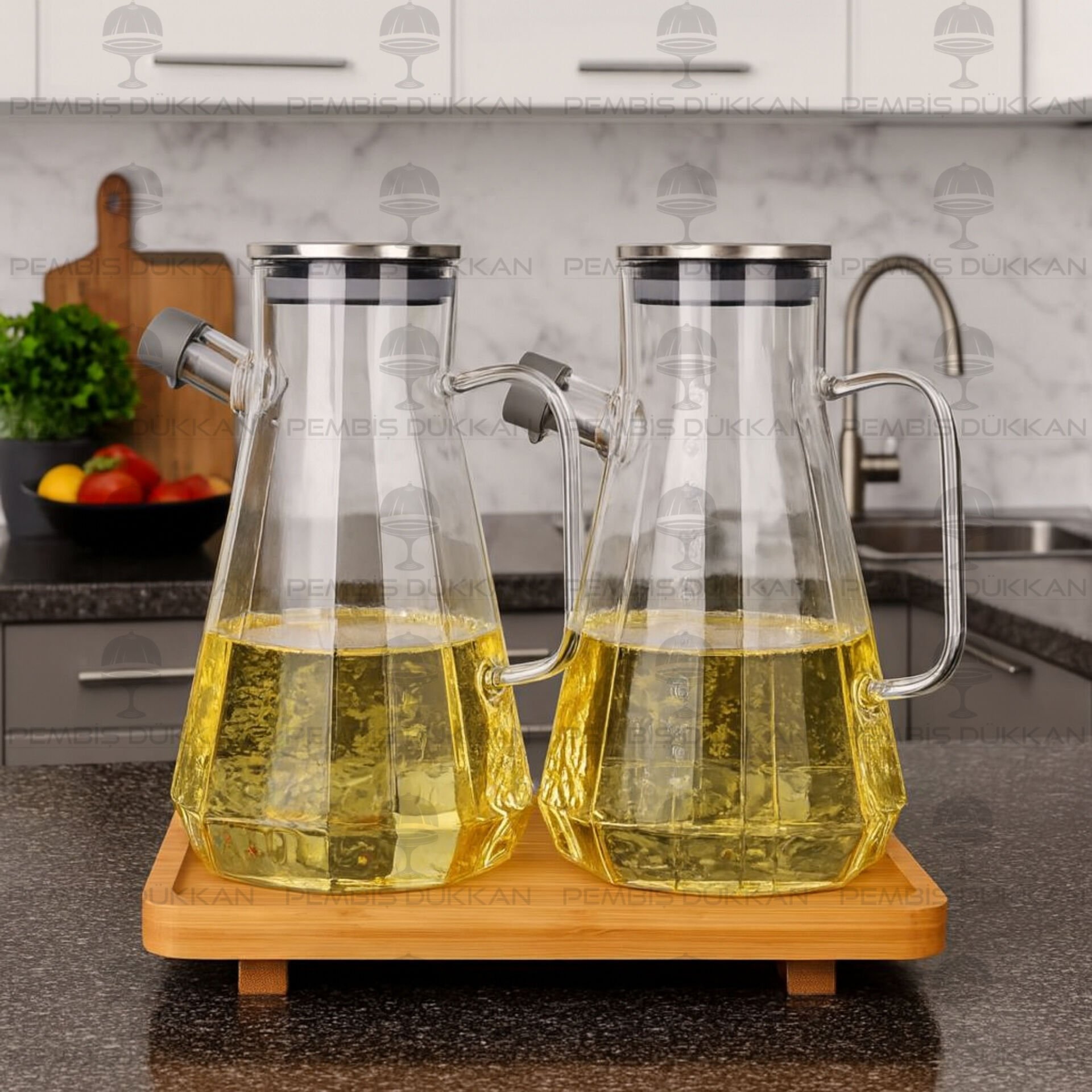 2 ADET METAL KAPAKLI YAĞDANLIK GLA 018 + 8B31 ALT BAMBU SET NO 15