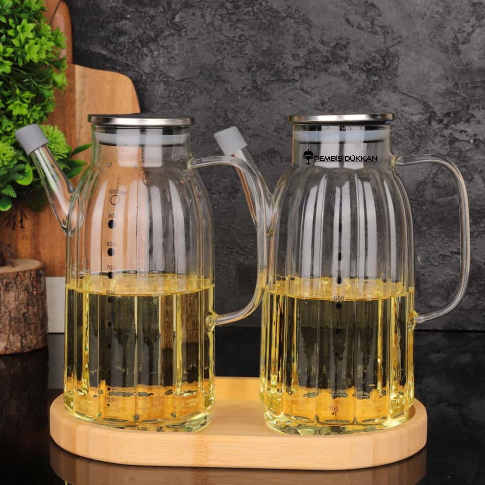 2 ADET METAL KAPAKLI YAĞDANLIK GLA 01 + 8B32 ALT BAMBU SET NO 16
