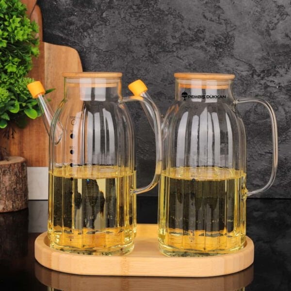 2 ADET BAMBU KAPAKLI YAĞDANLIK GLA 02 + 8B32 ALT BAMBU SET NO 17
