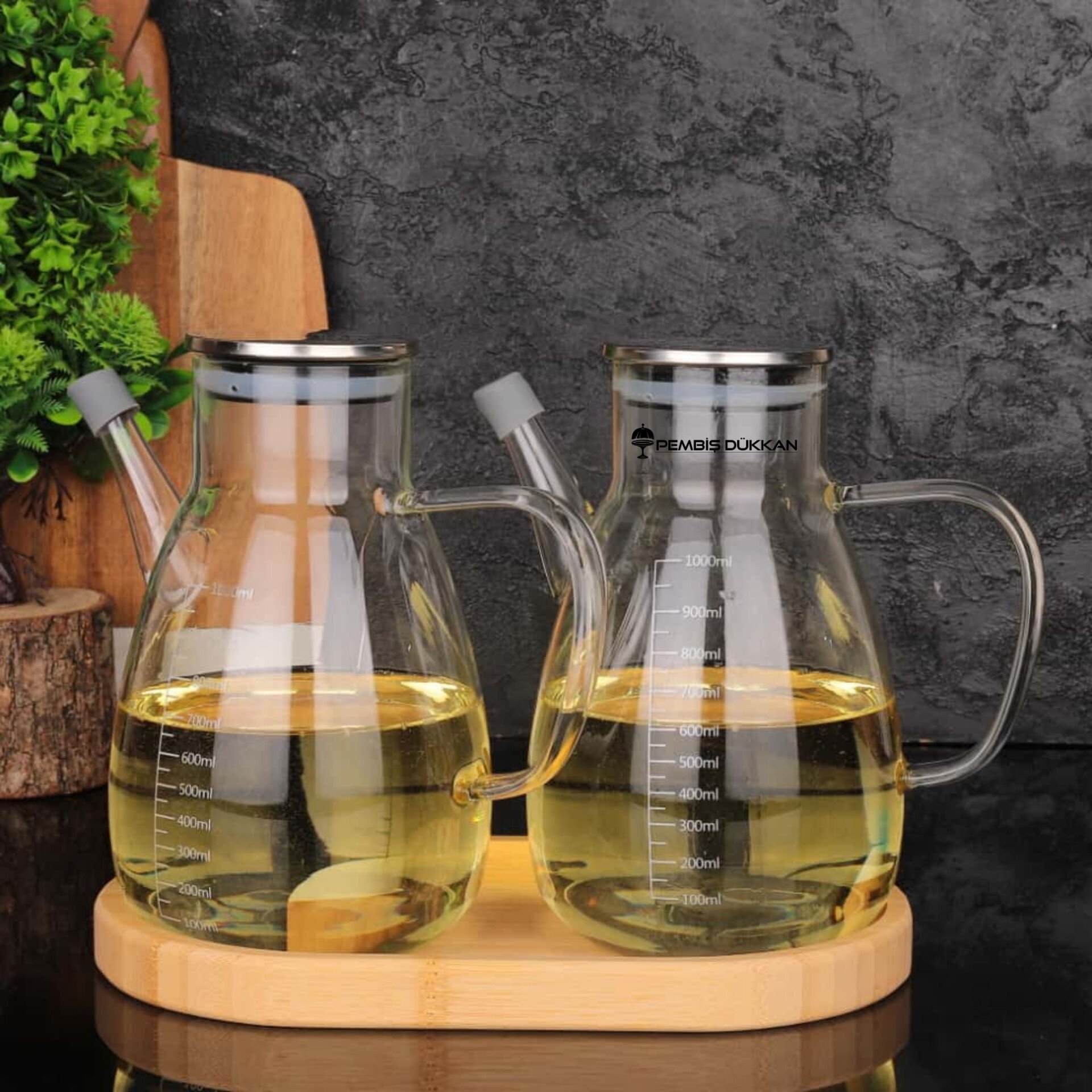 2 ADET METAL KAPAKLI YAĞDANLIK GLA 016 + 8B32 ALT BAMBU SET NO 19