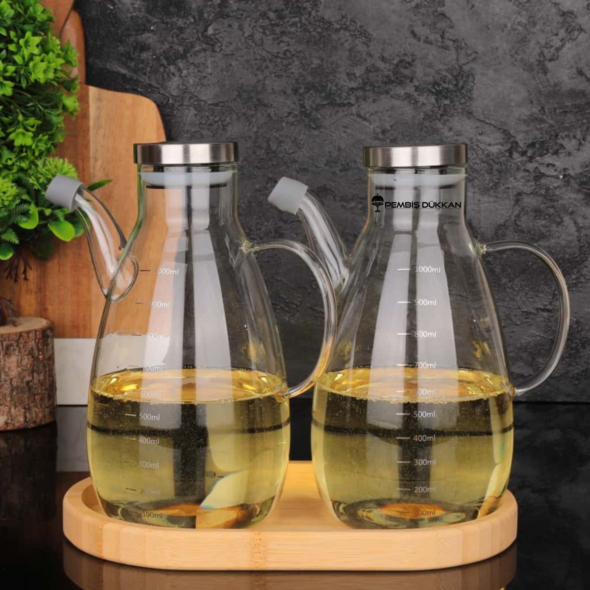 2 ADET METAL KAPAKLI YAĞDANLIK GLA 017 + 8B32 ALT BAMBU SET NO 20