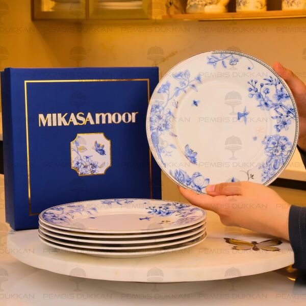 Fili E Fiori Mavi Beyaz 6lı Pasta Tabağı Takımı 20cm
