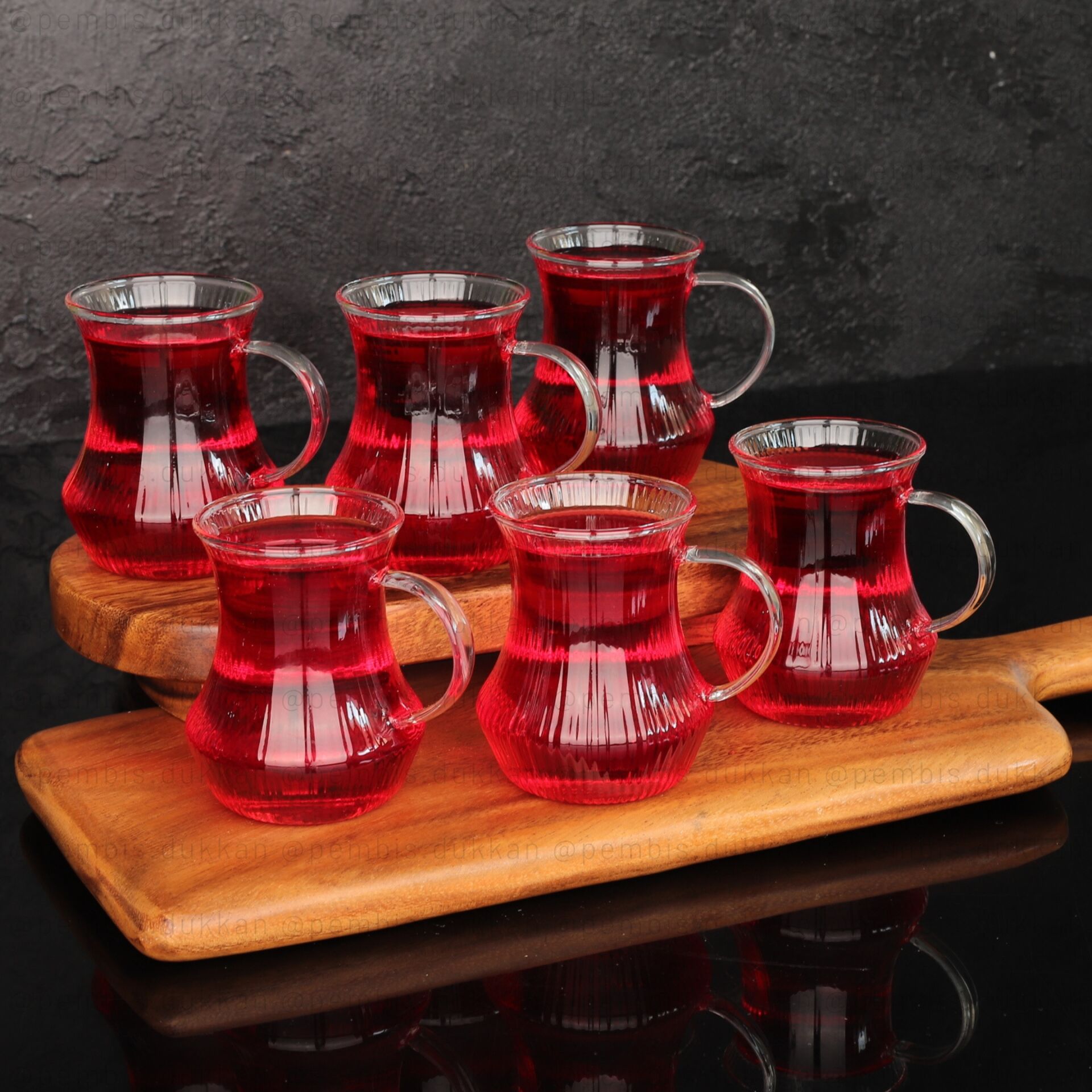 6LI KULPLU ÇİZGİLİ ÇAY BARDAK (1321)