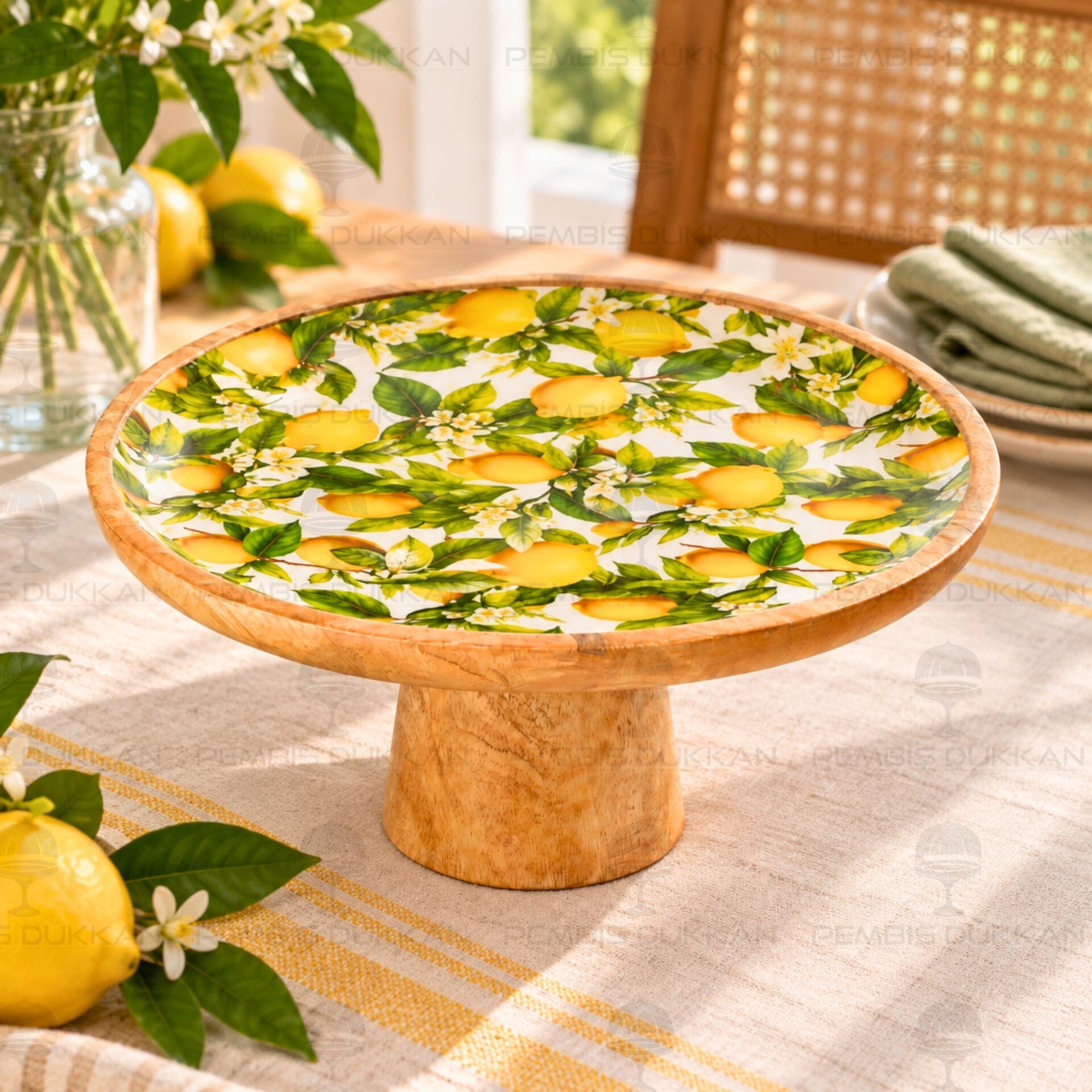 Mango Ağacı 30cm Ayaklı Kek Standı (THN38215)