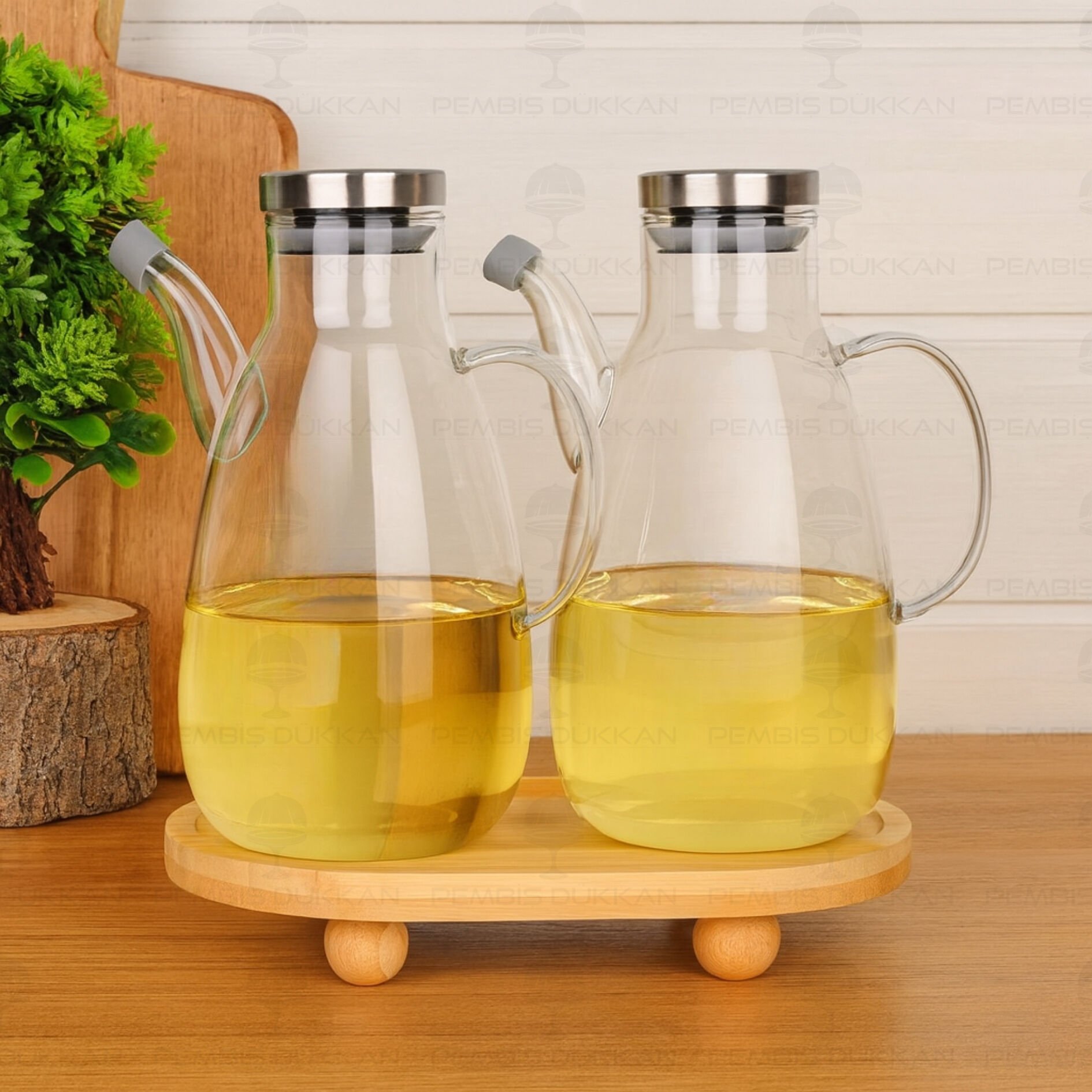 BAMBU ALTLIKLI, 2Lİ MİLAGRA METAL YAĞDANLIK SET (GLA017 + 1094)