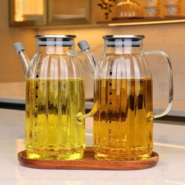 AKASYA ALTLIKLI, 2Lİ KALIN ÇİZGİLİ METAL YAĞDANLIK SET (GLA01 + 7B109)