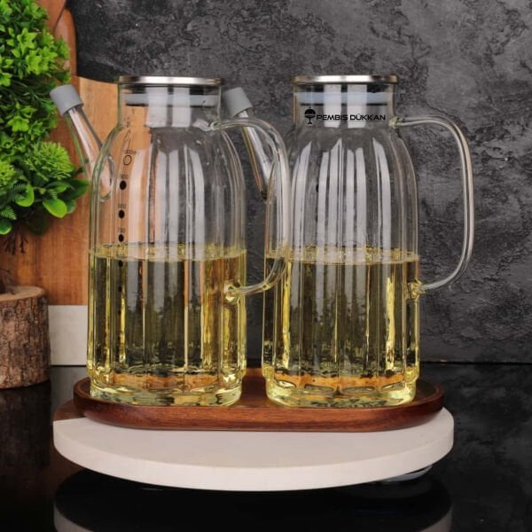 AKASYA ALTLIKLI, 2Lİ KALIN ÇİZGİLİ METAL YAĞDANLIK SET (GLA01 + 7B109)