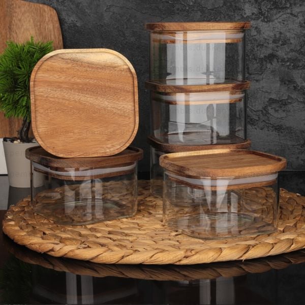 6 ADET AKASYA KAPAKLI KARE KAHVALTILIK KASE(BOR-016)