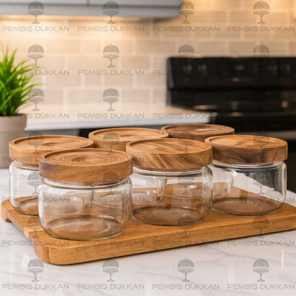 6 LI AKASYA KAPAKLI RING KAHVALTILIK SETİ (BOR-009)