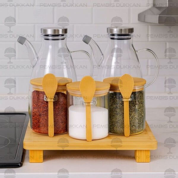 5Lİ KARE STANDLI, OCAK YANI YAĞDANLIK KOMBİN SET NO3