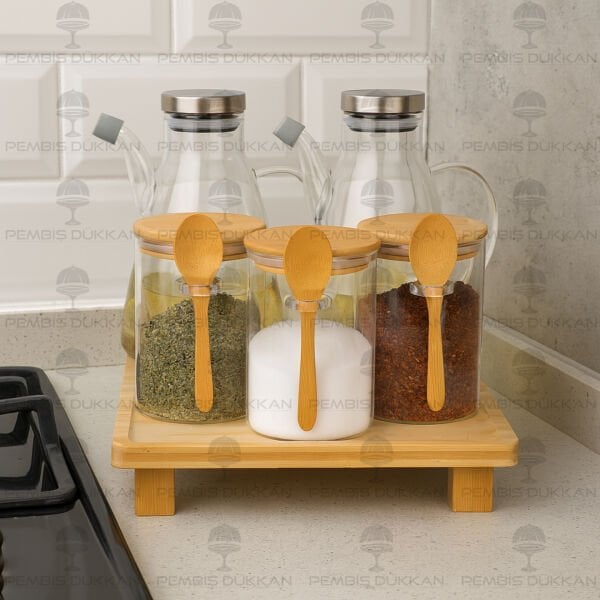 5Lİ KARE STANDLI, OCAK YANI YAĞDANLIK KOMBİN SET NO4