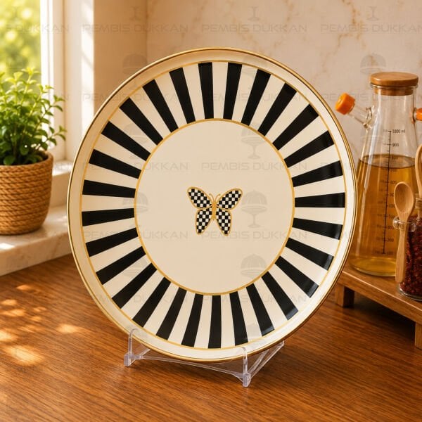 Papillon Emaye Sunum Tepsisi 32 cm