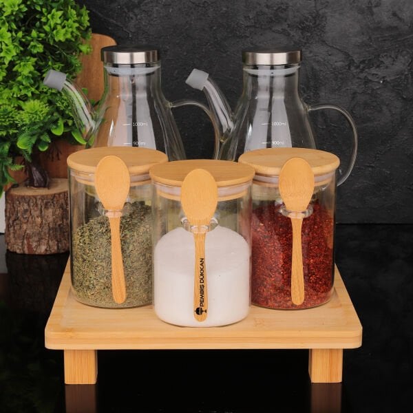 5Lİ KARE STANDLI, OCAK YANI YAĞDANLIK KOMBİN SET NO4