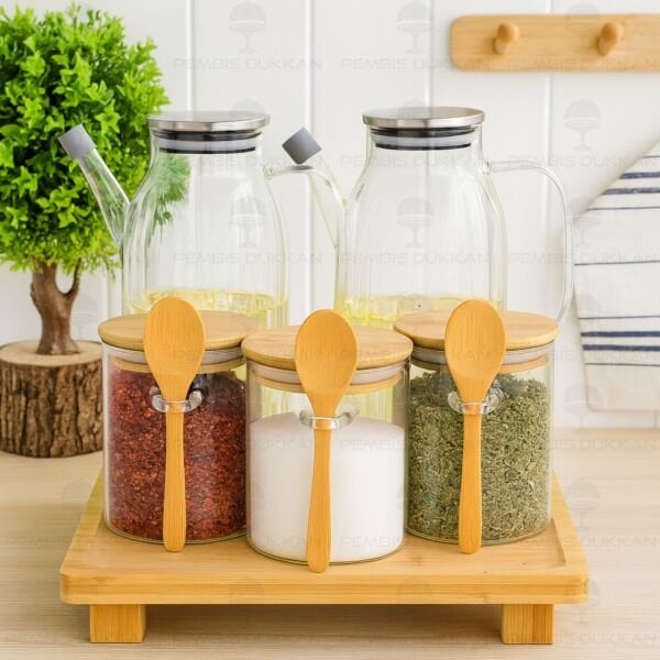 5Lİ KARE STANDLI, OCAK YANI YAĞDANLIK KOMBİN SET NO5