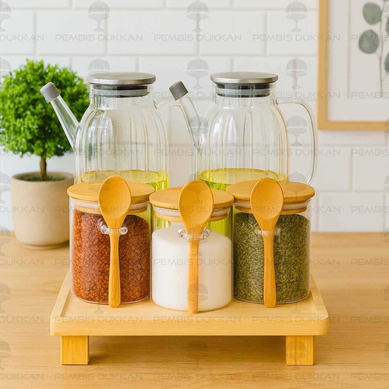 5Lİ KARE STANDLI, OCAK YANI YAĞDANLIK KOMBİN SET NO5