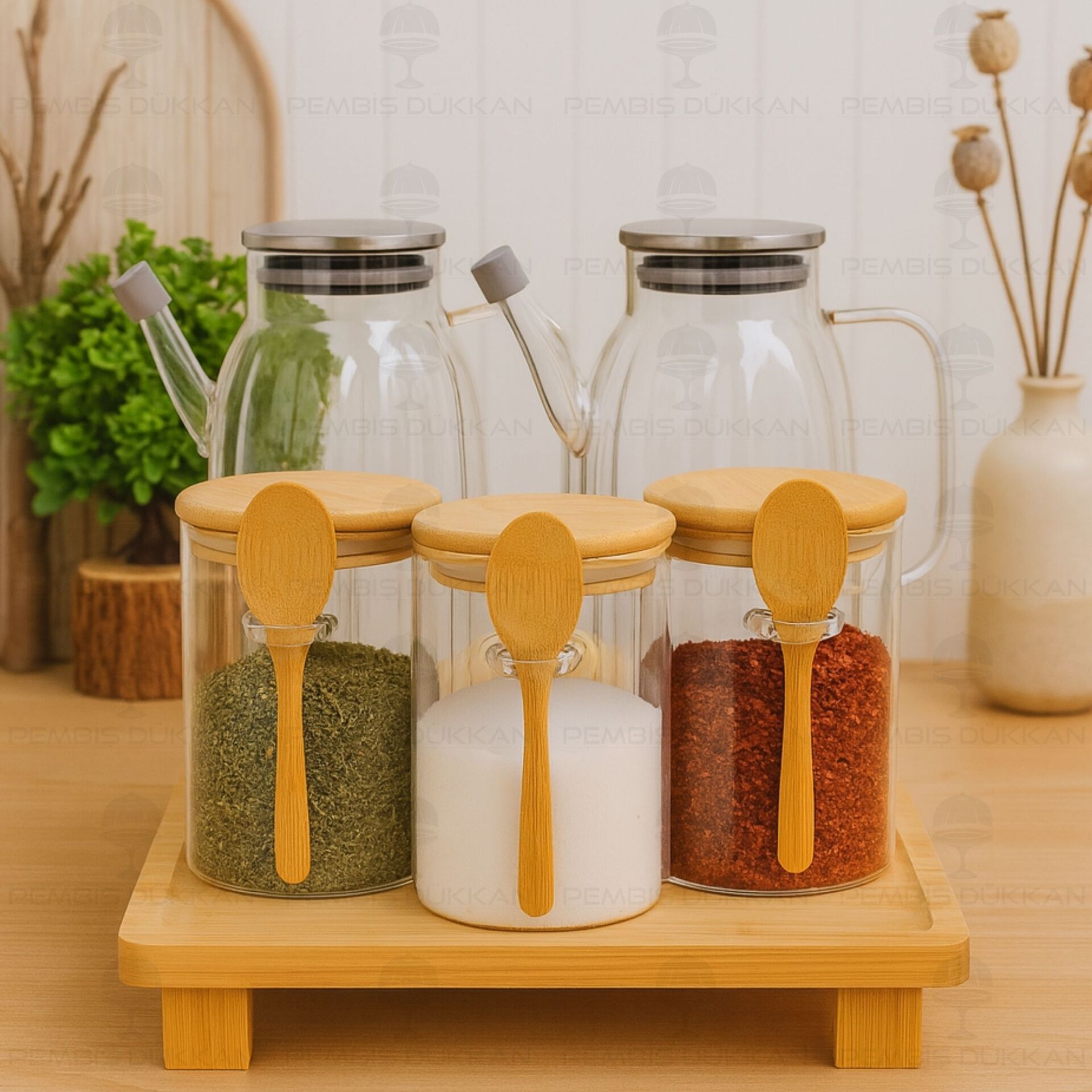 5Lİ KARE STANDLI, OCAK YANI YAĞDANLIK KOMBİN SET NO6