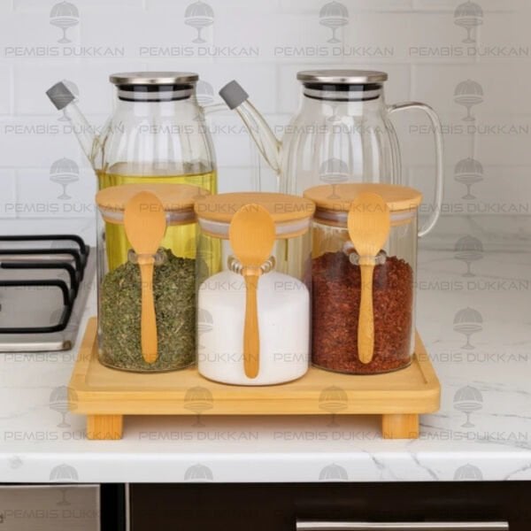 5Lİ KARE STANDLI, OCAK YANI YAĞDANLIK KOMBİN SET NO6