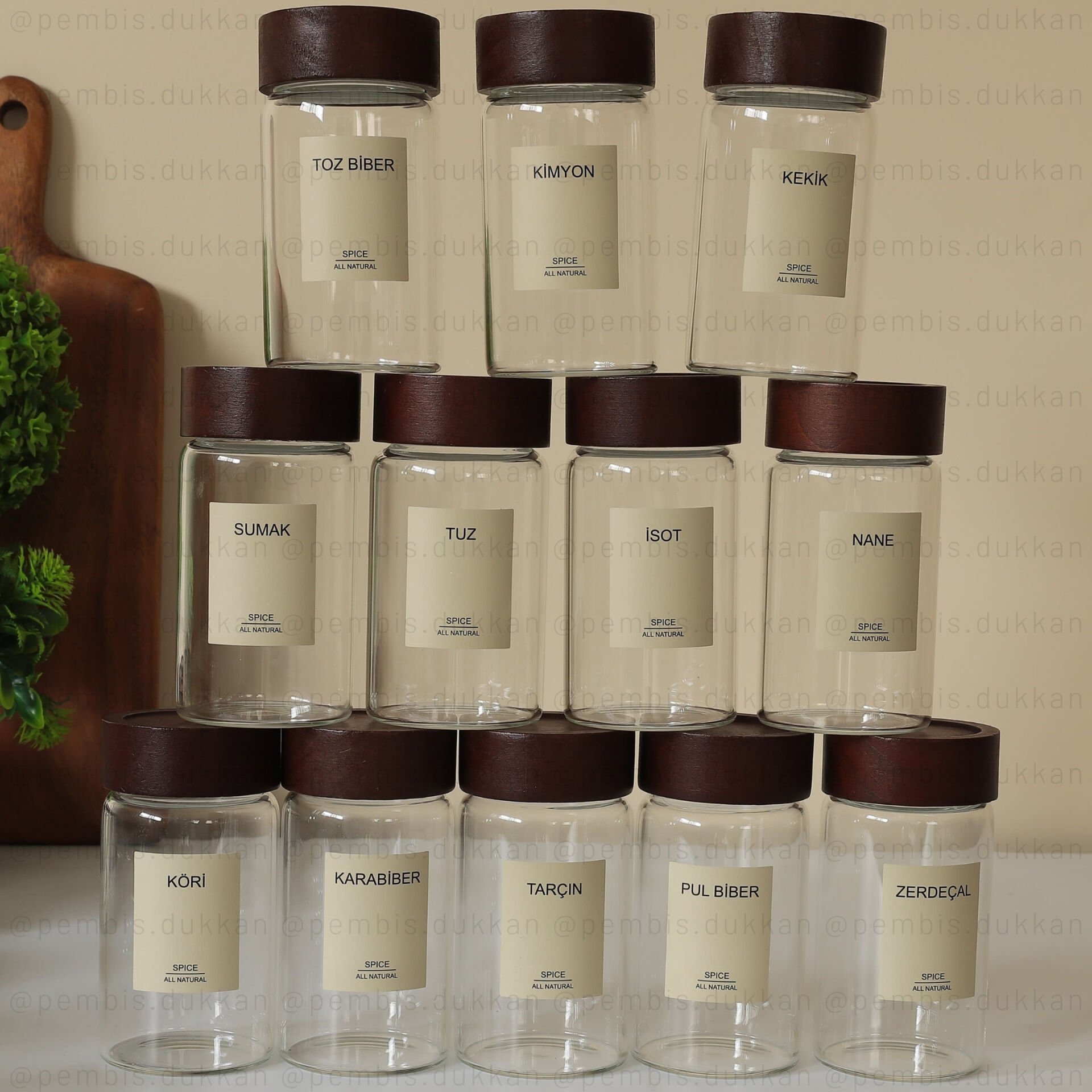 12Lİ 300 ML AKASYA KAPAKLI STROKKA BAHARATLIK 70913