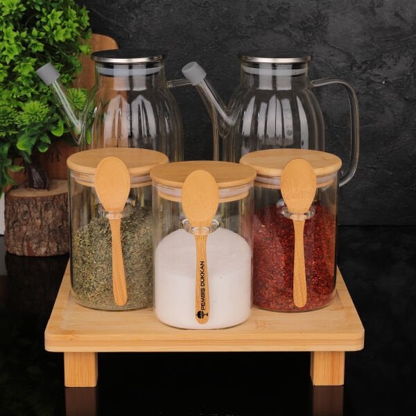 5Lİ KARE STANDLI, OCAK YANI YAĞDANLIK KOMBİN SET NO6