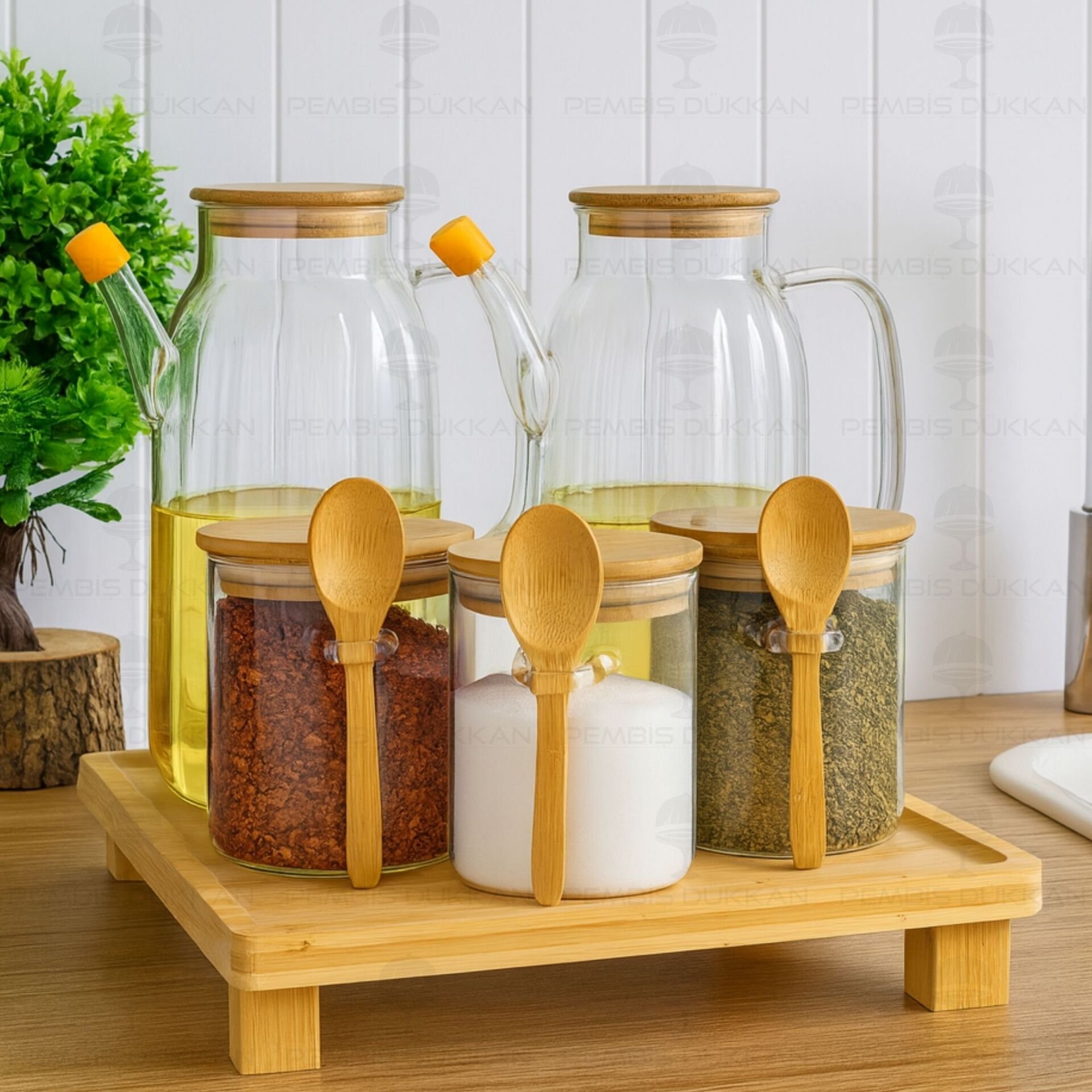 5Lİ KARE STANDLI, OCAK YANI YAĞDANLIK KOMBİN SET NO7