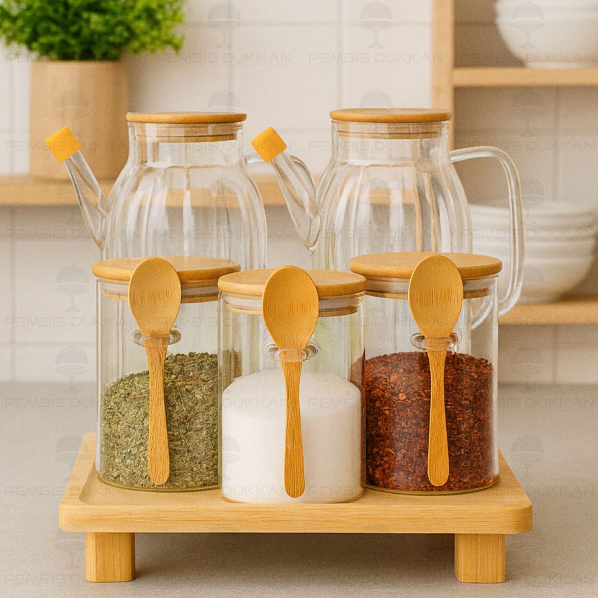 5Lİ KARE STANDLI, OCAK YANI YAĞDANLIK KOMBİN SET NO8