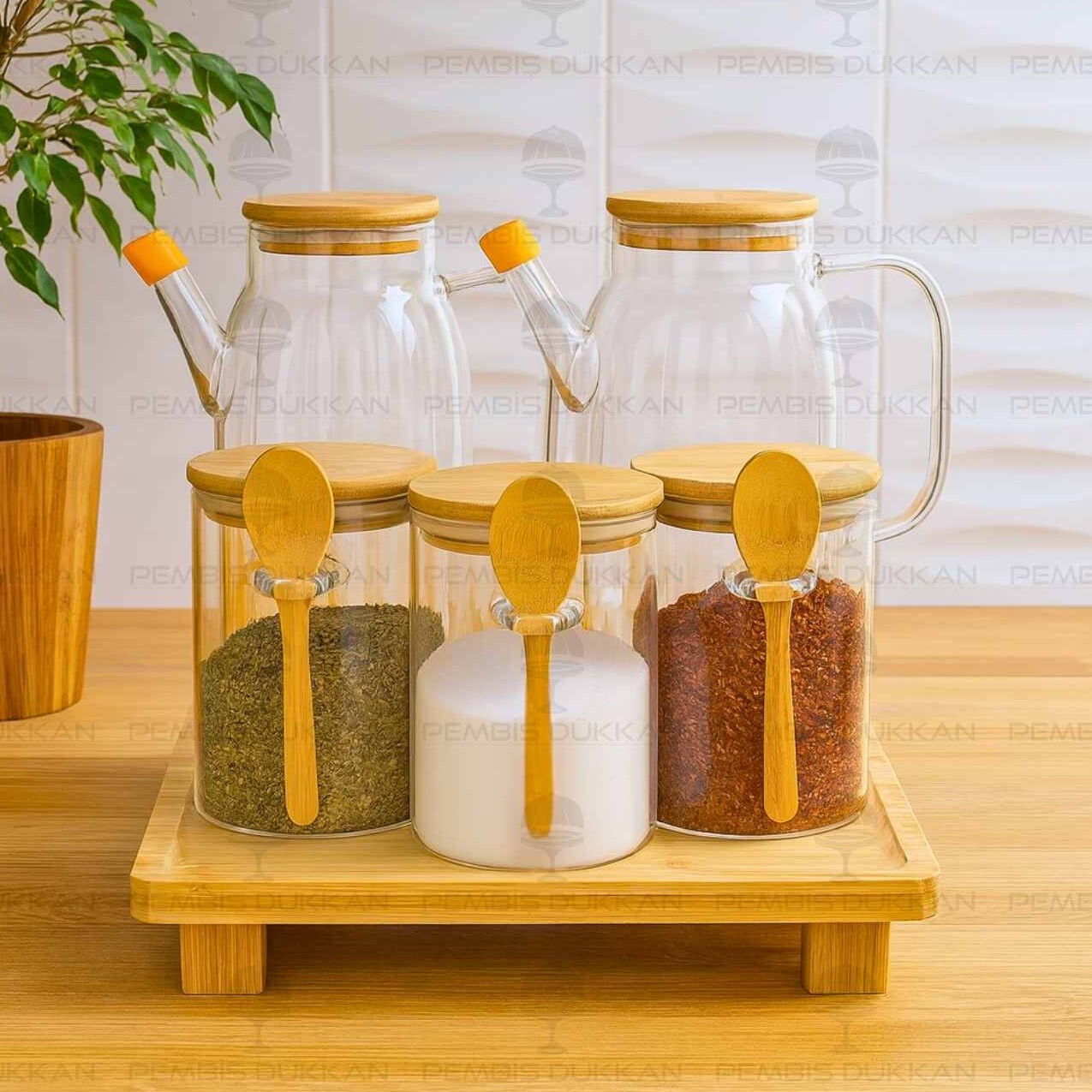 5Lİ KARE STANDLI, OCAK YANI YAĞDANLIK KOMBİN SET NO8