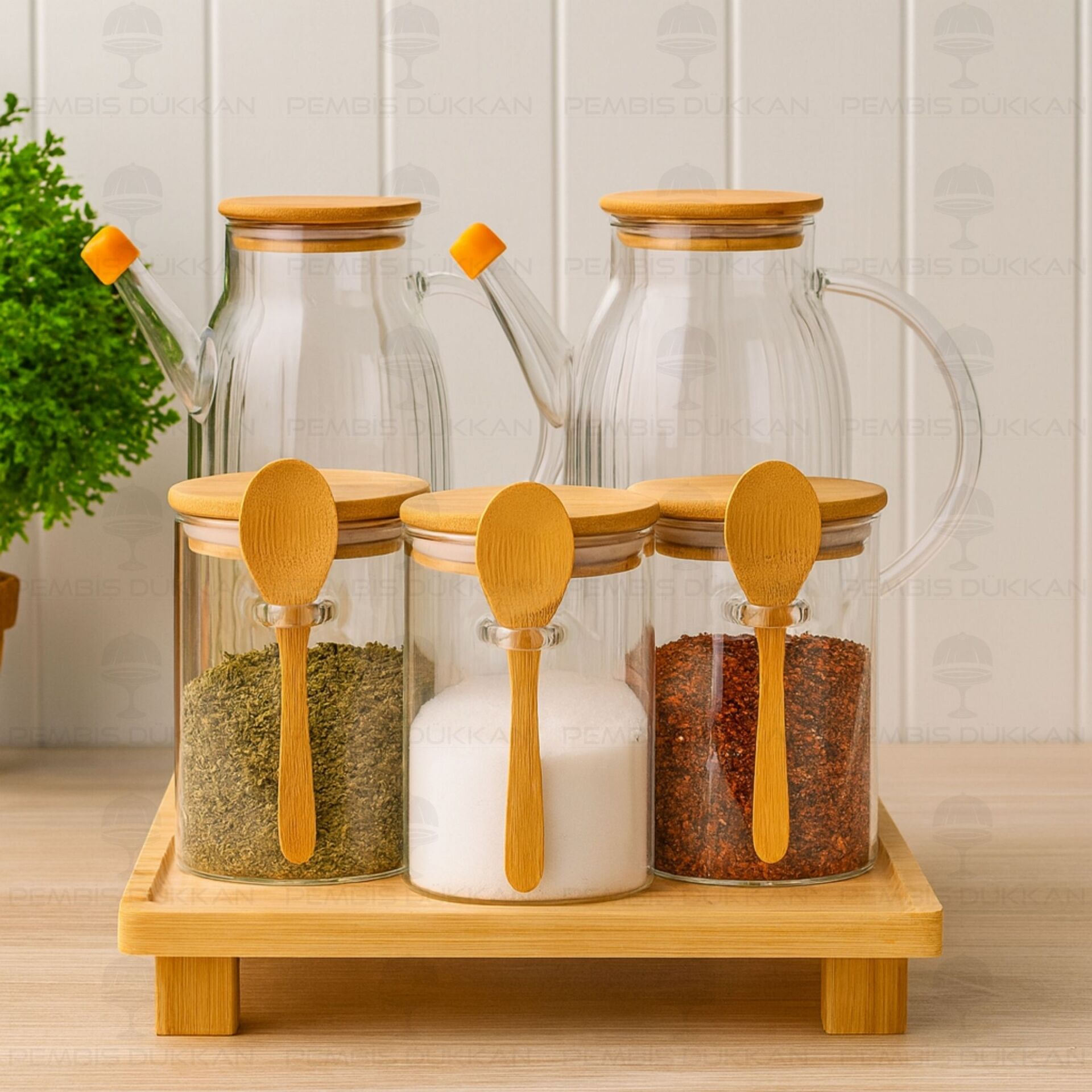 5Lİ KARE STANDLI, OCAK YANI YAĞDANLIK KOMBİN SET NO9