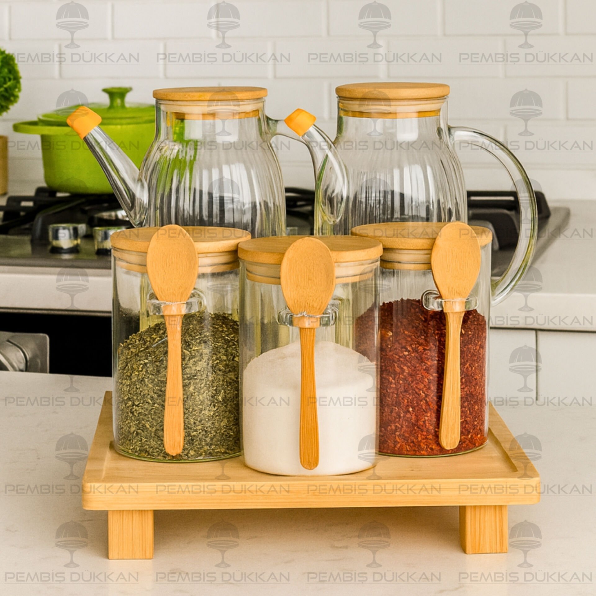 5Lİ KARE STANDLI, OCAK YANI YAĞDANLIK KOMBİN SET NO9