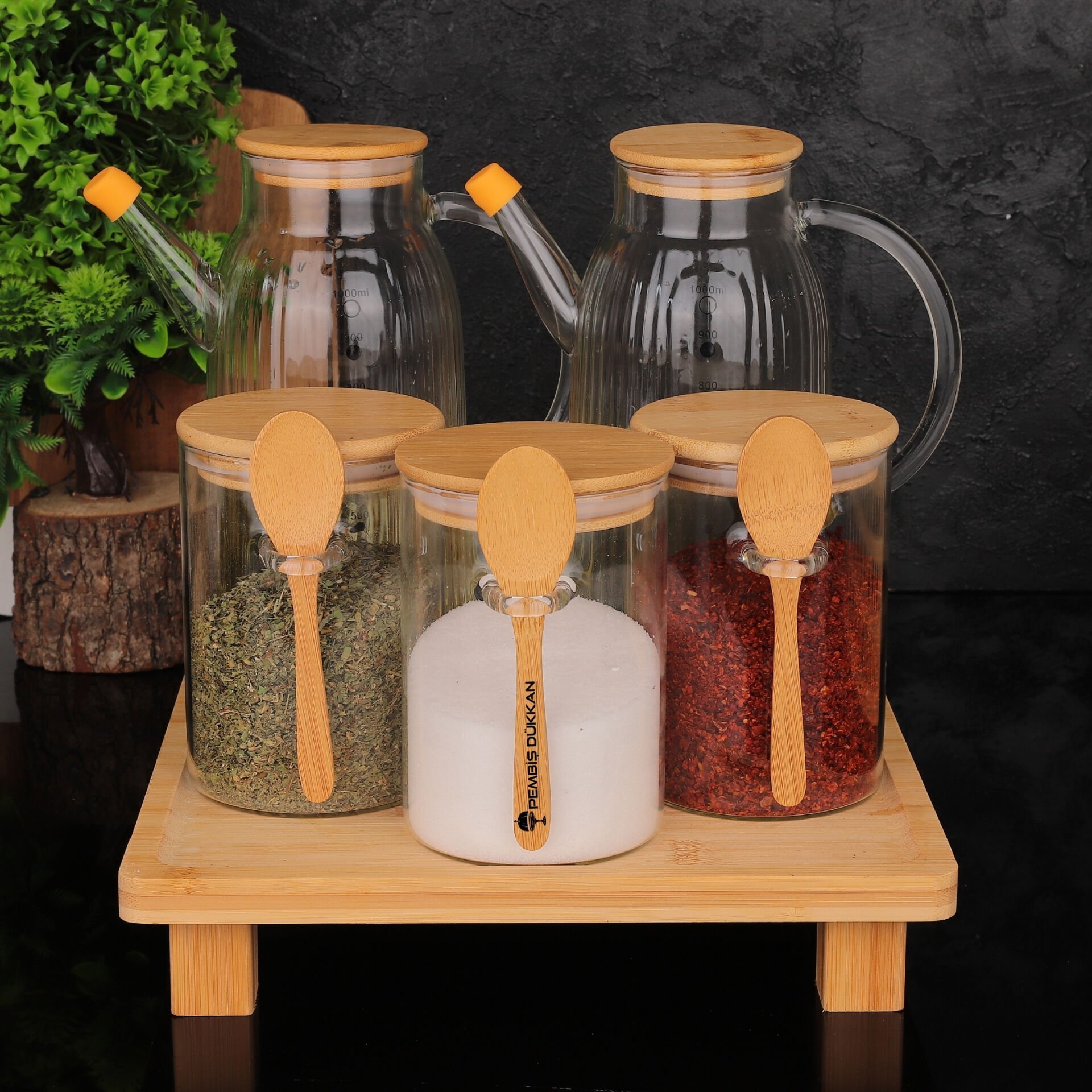 KARE STANDLI YAĞDANLIK & BAHARATLIK KOMBİN SET NO7