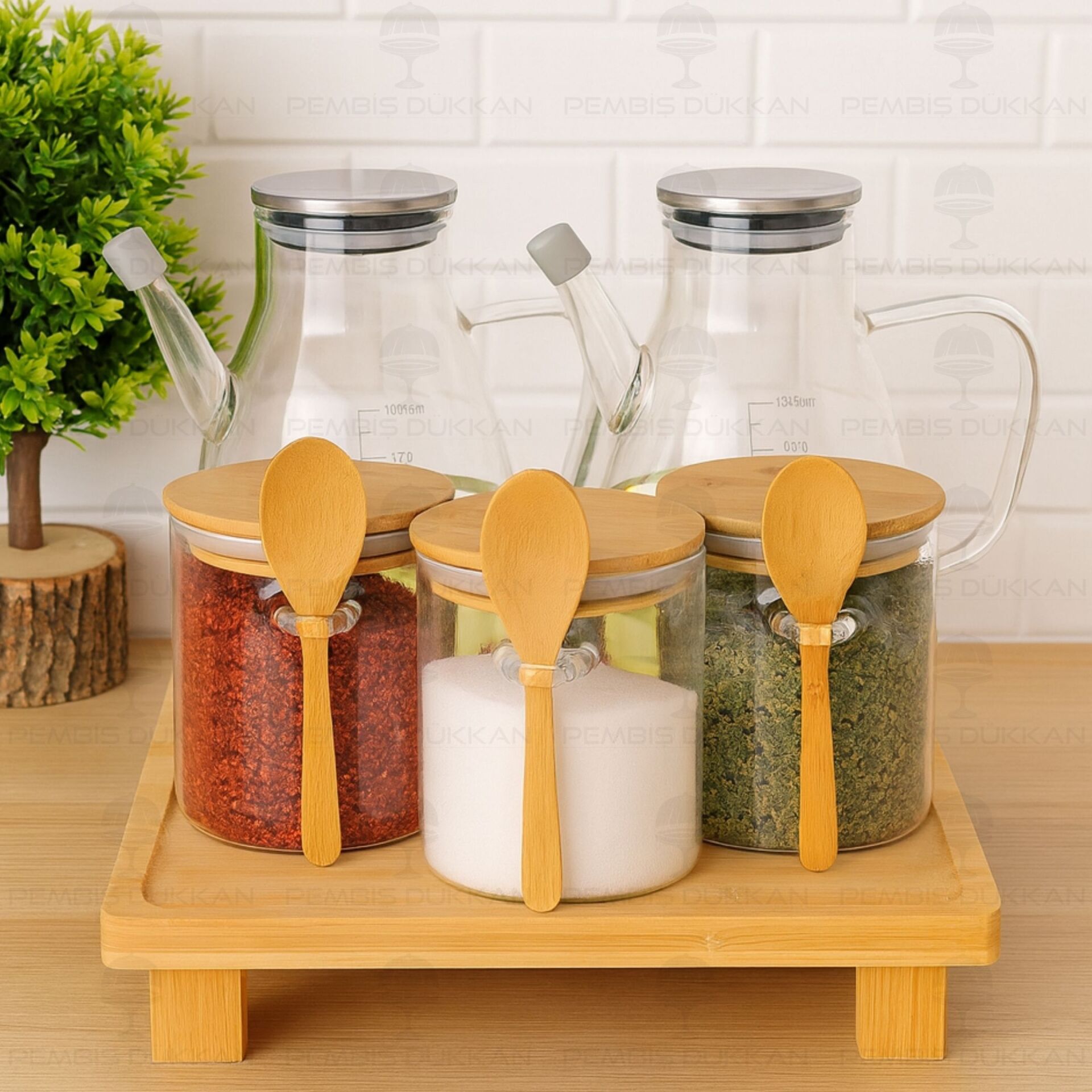 5Lİ KARE STANDLI, OCAK YANI YAĞDANLIK KOMBİN SET NO10