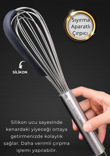 Sıyırma Aparatlı 34cm Çelik Çırpıcı