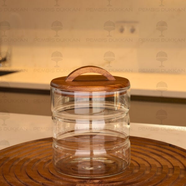 Sole 1800ml Akasya Kapaklı, Yatay Boğumlu Kavanoz (0129)