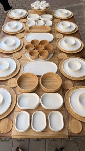 BAMBU PORSELEN KAHVALTI SET NO 11 ( KİŞİ ADEDİ SEÇİNİZ )