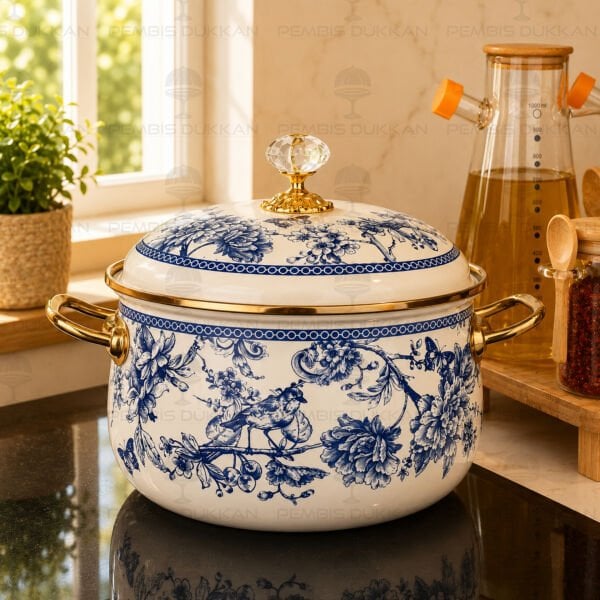 BLUE LİFE 20CM EMAYE DERİN TENCERE