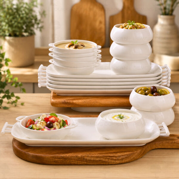 6 Kişilik Bireysel Perla Küçük Servis Kombin Set No5