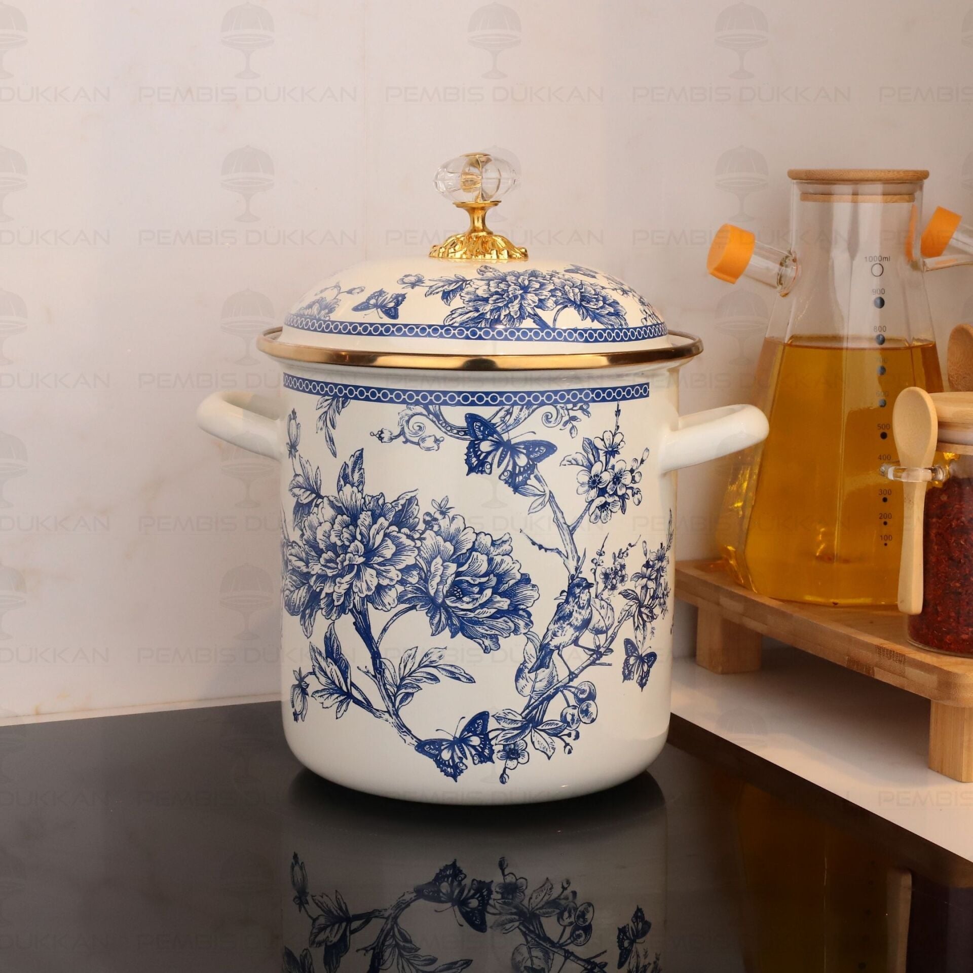 BLUE LİFE  EMAYE 16CM KUŞKONMAZ BAKRAÇ