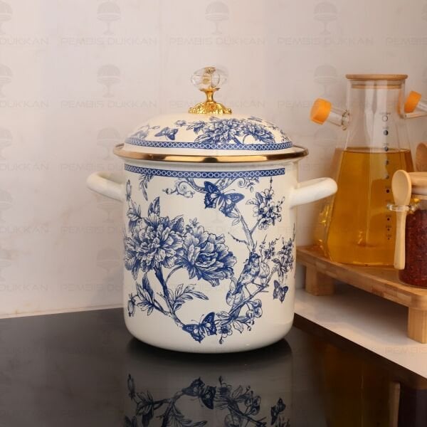 BLUE LİFE  EMAYE 16CM KUŞKONMAZ BAKRAÇ