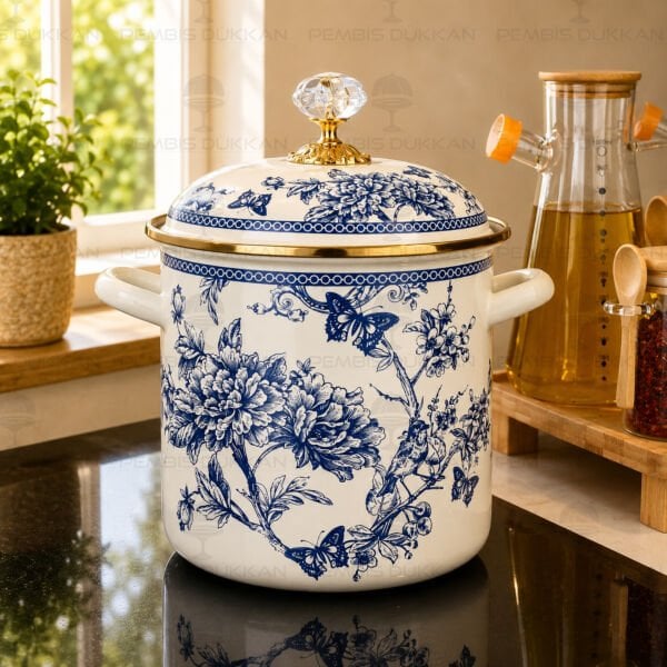 BLUE LİFE  EMAYE 16CM KUŞKONMAZ BAKRAÇ