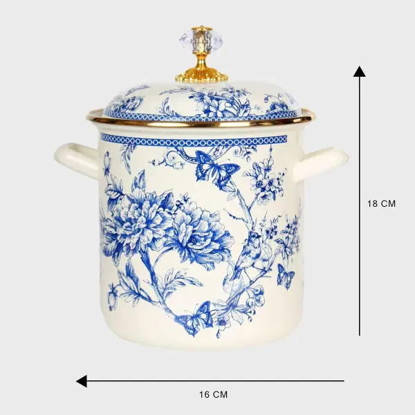 BLUE LİFE  EMAYE 16CM KUŞKONMAZ BAKRAÇ