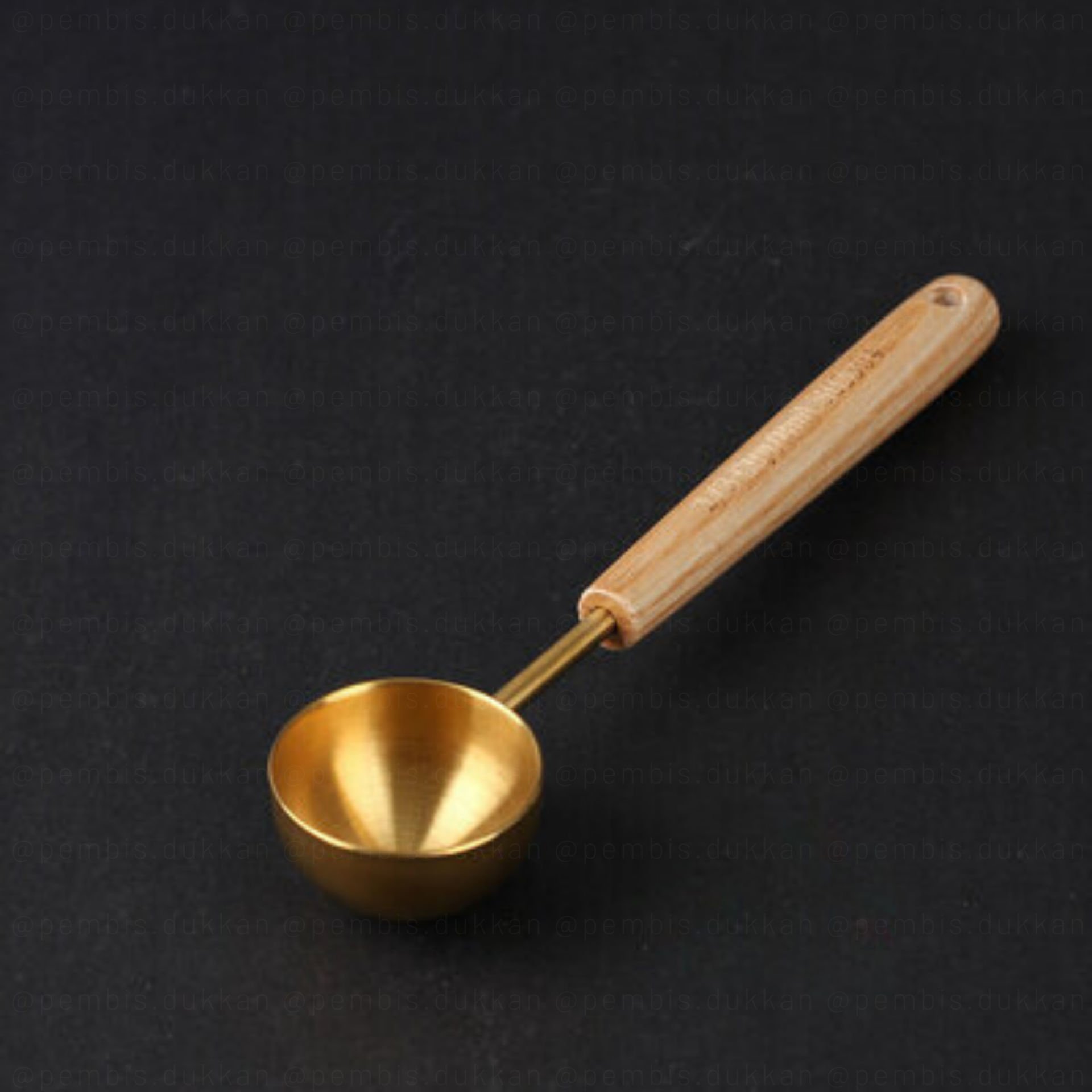 AHŞAP SAPLI GOLD ÖLÇÜ KAŞIĞI KÜÇÜK BOY(COS-5015)