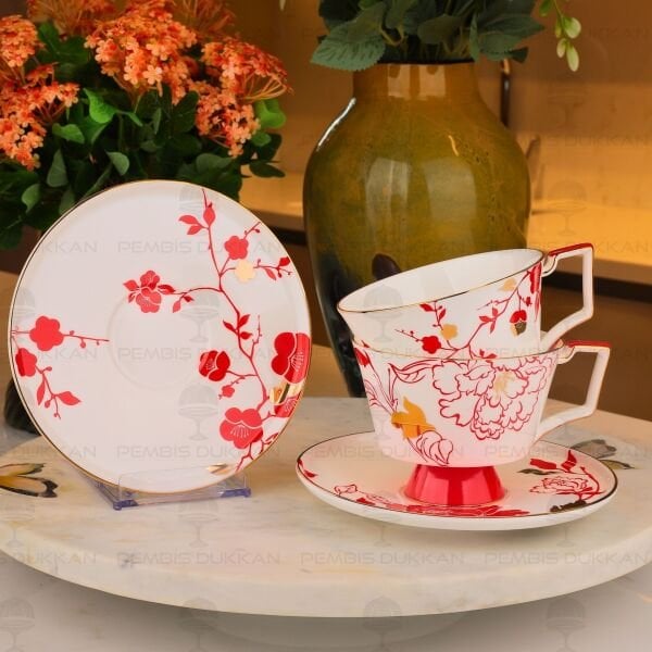 POPPY 2 KİŞİLİK ÇAY FİNCAN TAKIMI