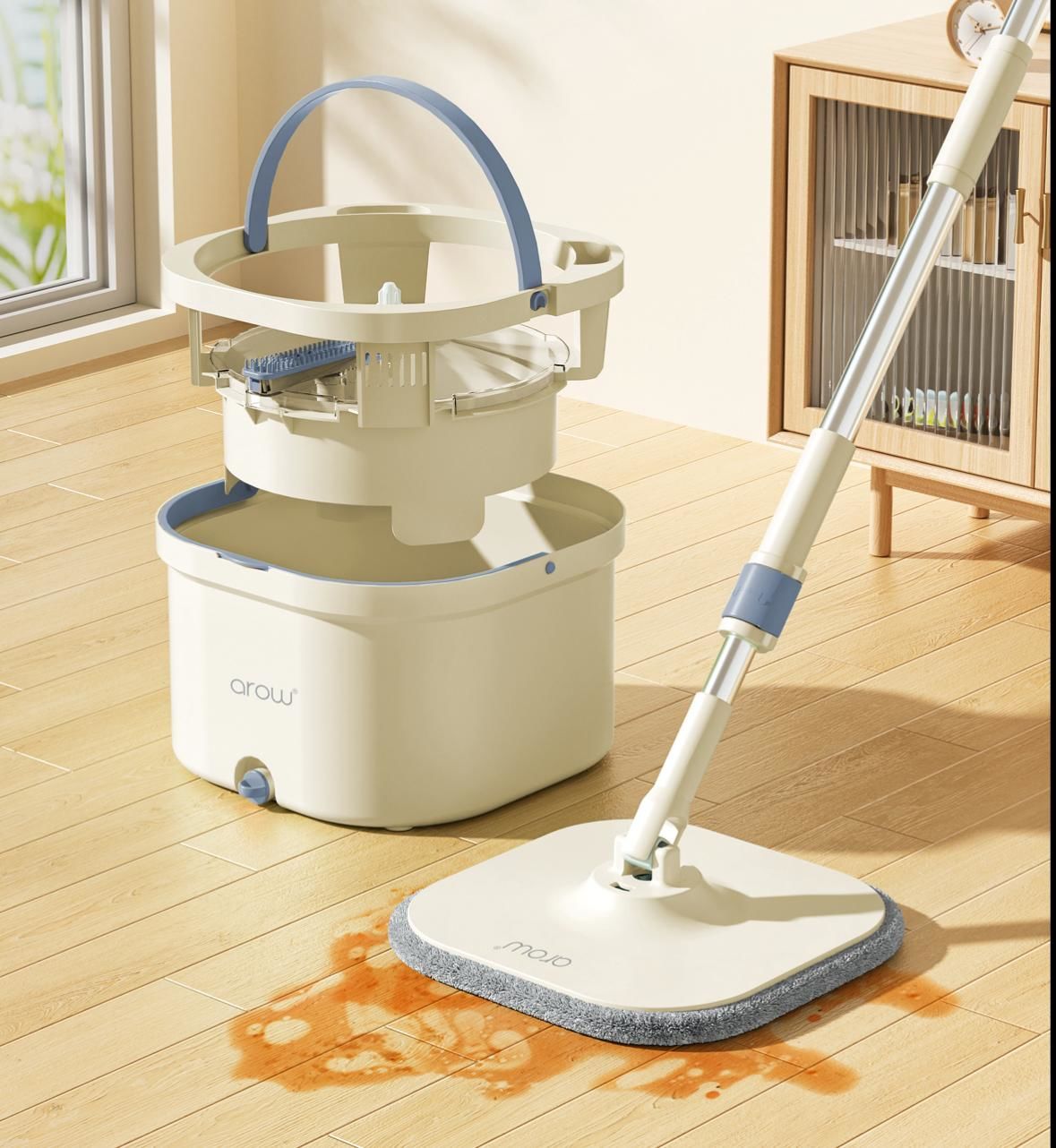 AROW KREM MASTER MOP, KİRLİ&TEMİZ SUYU AYIRMA TEMİZLİK SETİ
