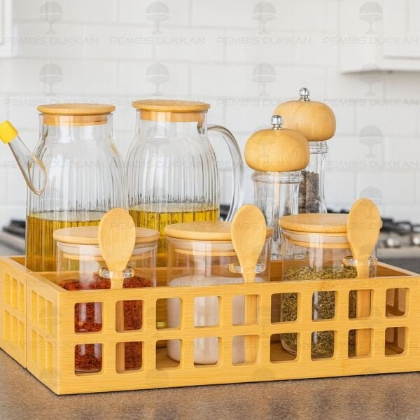 7Lİ ÇİFT KAFES KASALI, OCAK YANI YAĞDANLIK KOMBİN SET NO2