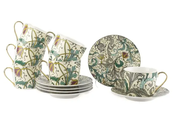 TURGUOİSE 6 KİŞİLİK ÇAY FİNCAN TAKIMI