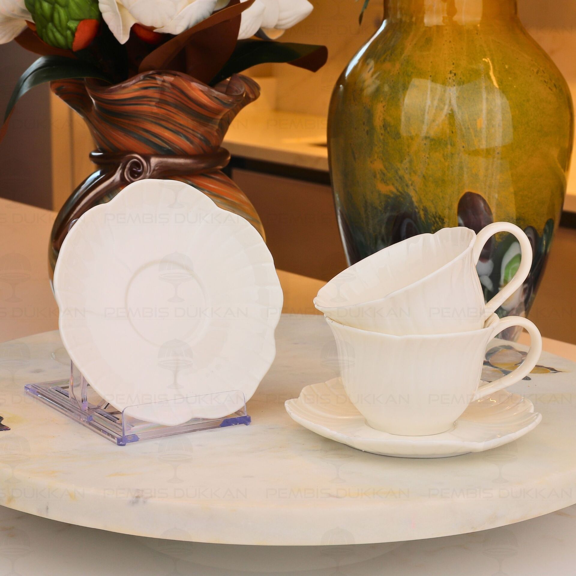 GÜLLÜ 2 KİŞİLİK FİNCAN TAKIMI