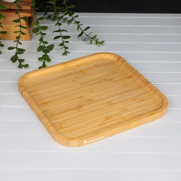 1 ADET KARE 25CM BAMBU SUNUMLUK