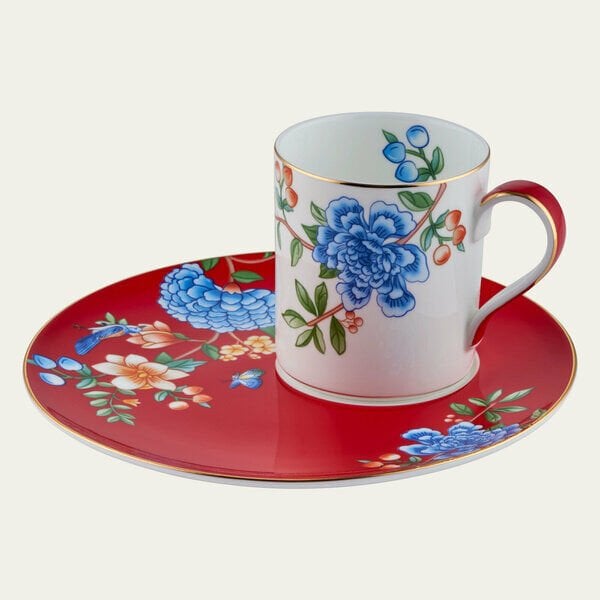 KIRMIZI 2 KİŞİLİK ÇAY FİNCAN TAKIMI (YNS 019)